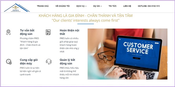 Pres.vn cung cấp dịch vụ bất động sản hàng đầu Việt Nam